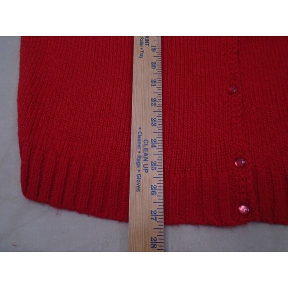 VTG Leon Levin Hand Loomed Cardigan Sweater Pink Grannycore Cottagecore Sz XL - Picture 8 of 10